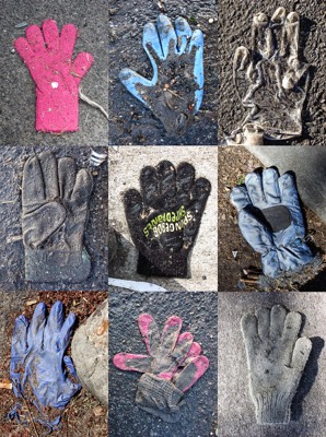  NYC Lost Gloves (Typologies series), 2007.  
