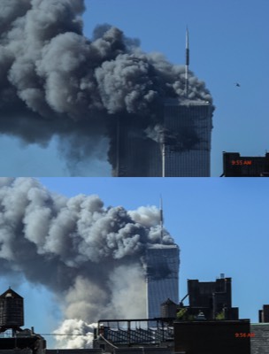  The WTC South Tower falling, 2001. 