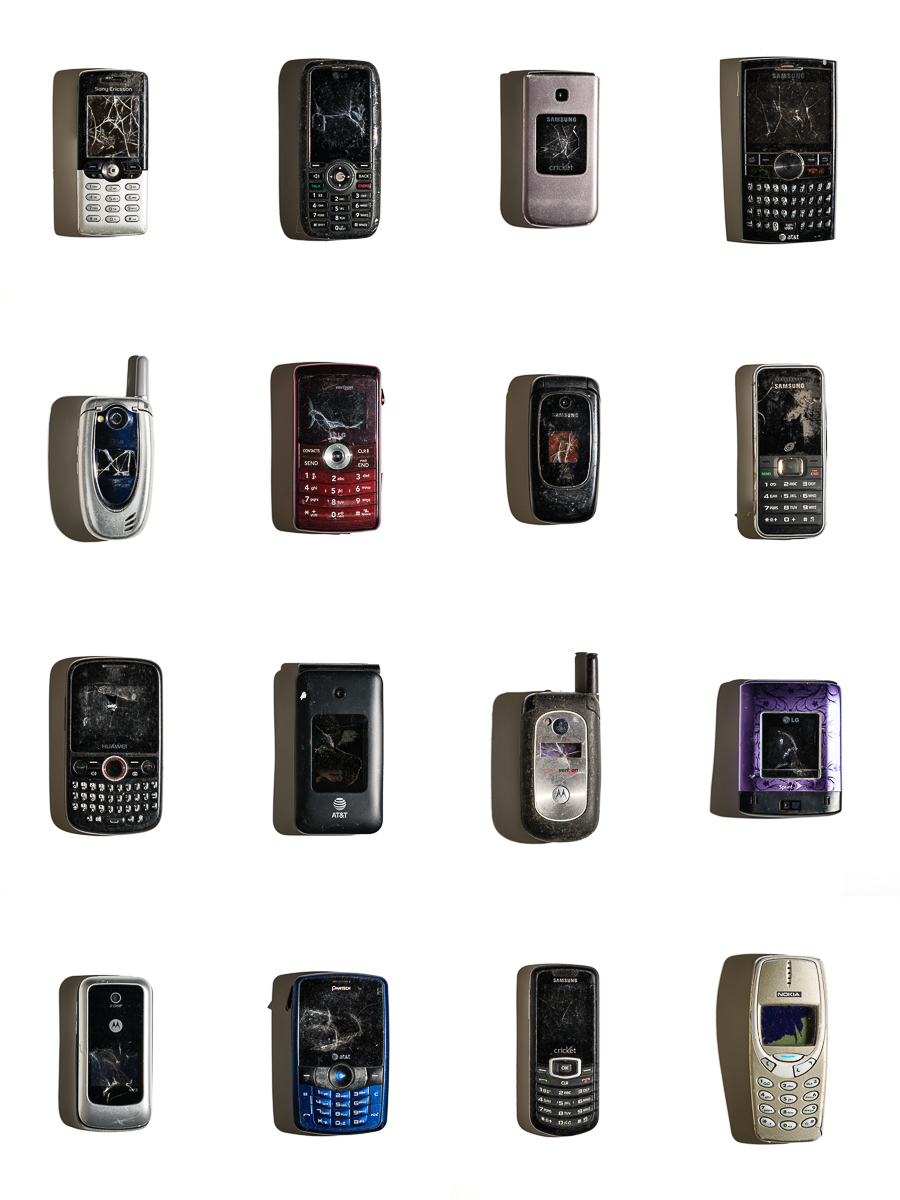  Broken Cellphones Grid2, 2025. 