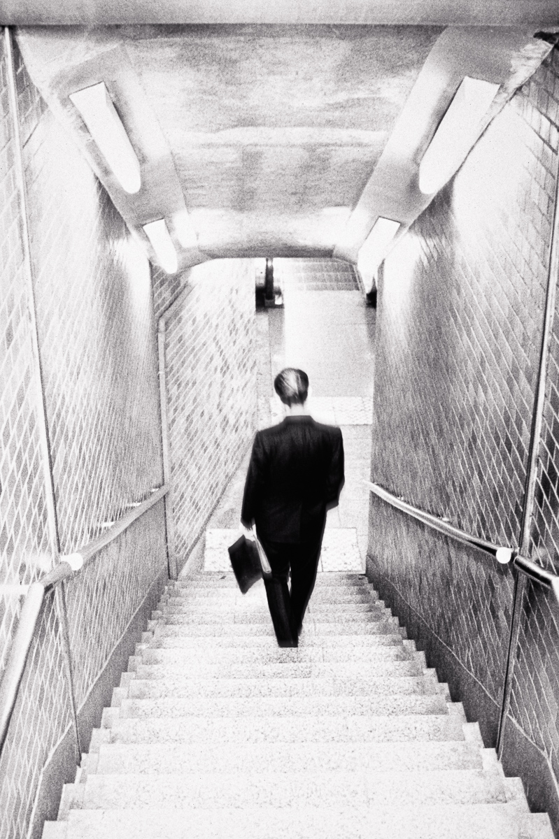  Salariman Descending Stairs, 1989. 