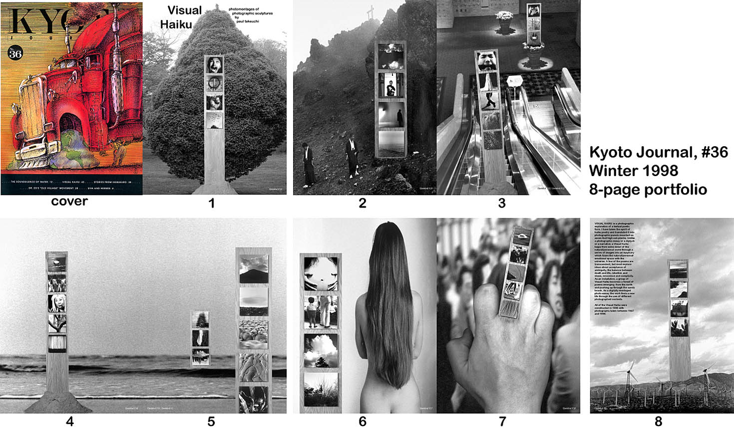  Kyoto Journal spreads. I imagined if Visual Haiku were installed in many places. 